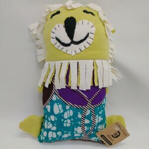NEW lion primitive stuffed animal plush cotton toy handmade in Africa Fair Trade